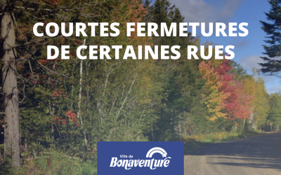COURTES FERMETURES DE CERTAINES RUES