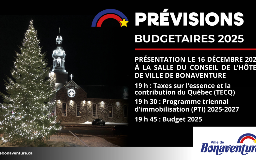 PRÉSENTATION DU BUDGET 2025