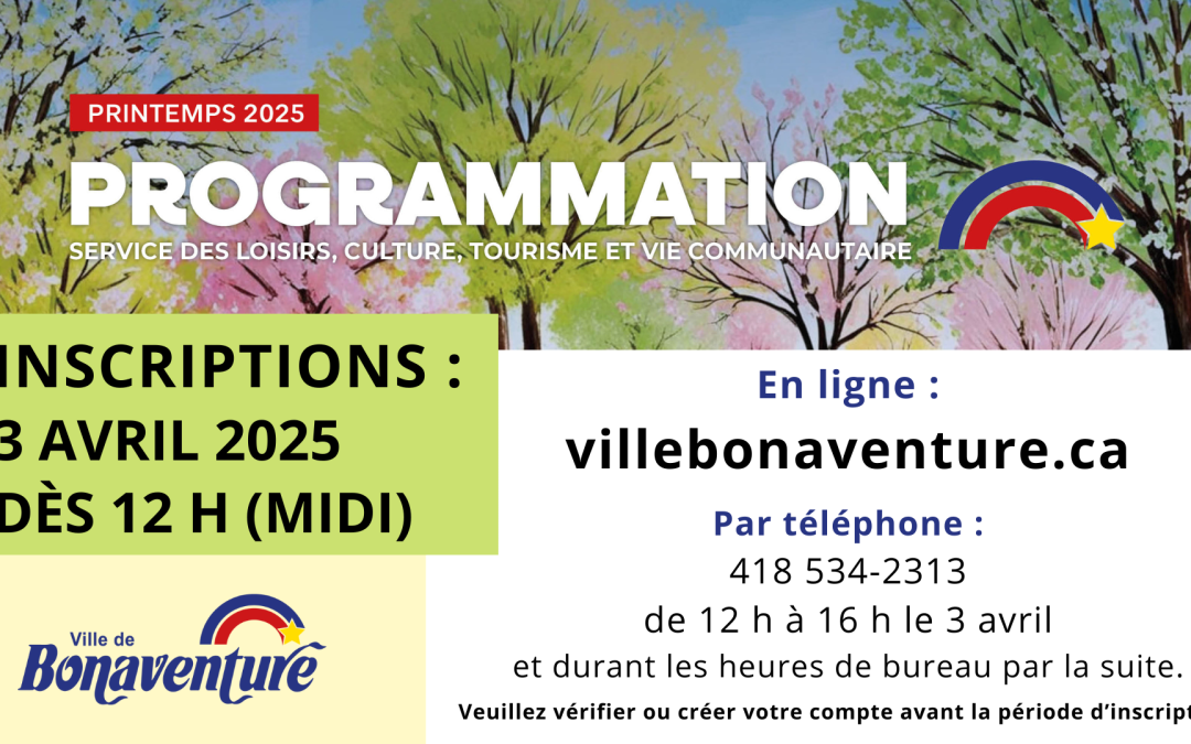 SORTIE DE LA PROGRAMMATION PRINTEMPS