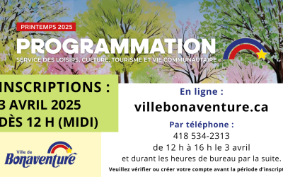 SORTIE DE LA PROGRAMMATION PRINTEMPS