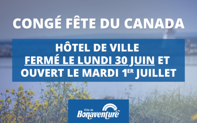 CONGÉ FÉRIÉ 30 JUIN