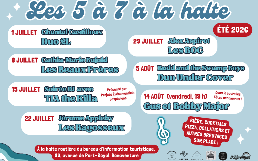 PROGRAMMATION 2026 – 5 À 7 À LA HALTE